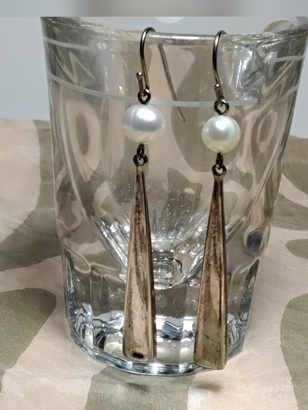 925 Silver RLM Studio Dangle Earrings w/Pearl